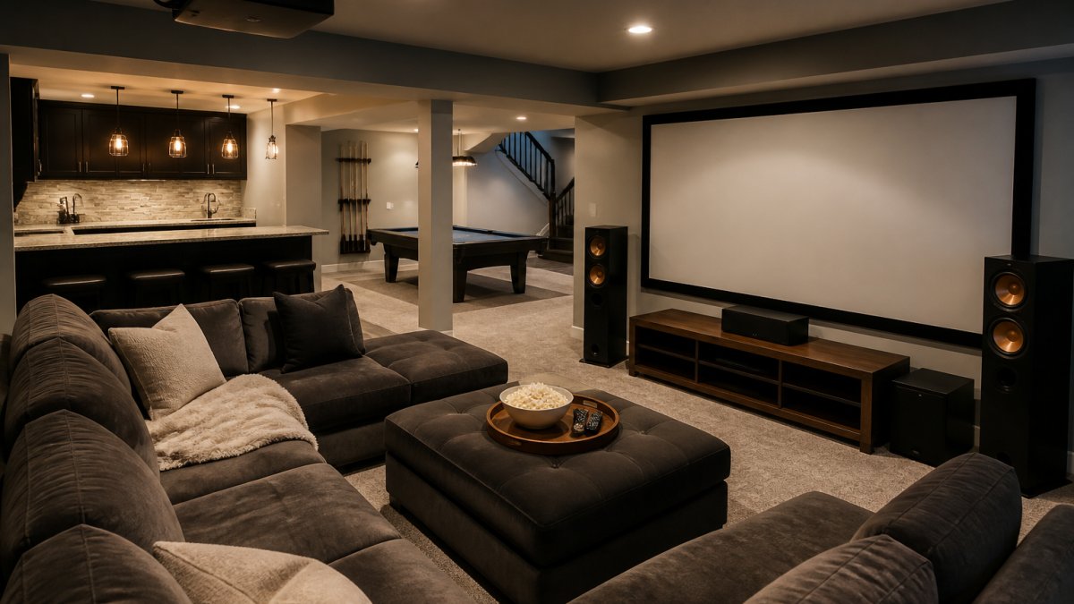 10 Entertainment Basement Ideas With Projector Screen 1791263195 1