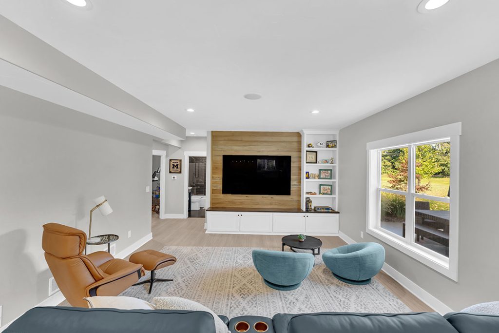 Finished basement project near Byron Center, Michigan