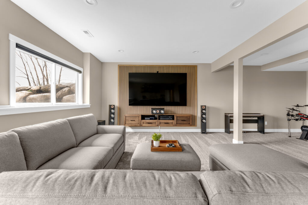 Finished basement project near Wayland, Michigan